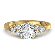 Bague de mariage diamant naturel rond 1.23 carat or jaune Valentina